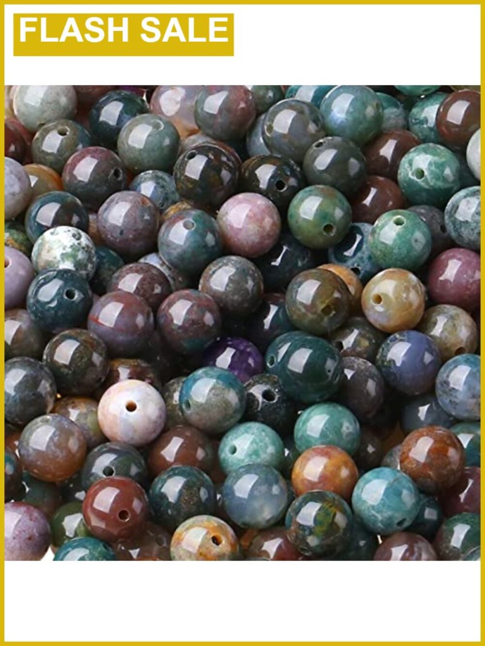 Natural Indian Agate 8mm Round Stone Beads for Jewelry Making DIY Crafts